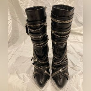 Balmain Zipper Boots Mismatched